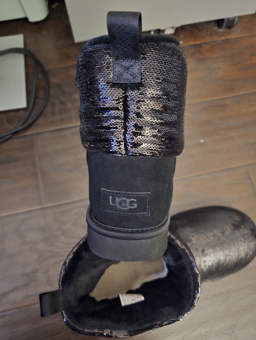 UGG Black Mini Mirror Ball Boots Sz 12
